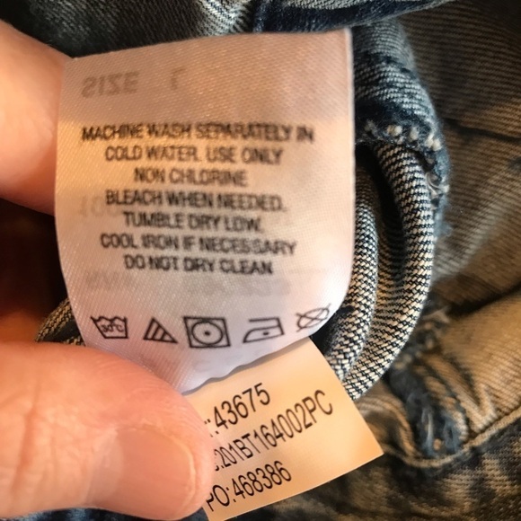 PACSUN Size Large Denim Jean Jacket Distressed - Picture 10 of 10